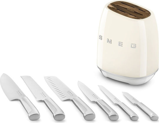 Smeg Сет Ножове с Основа от Неръждаема Стомана 7 Броя