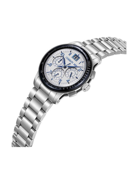Cerruti Men's Chronograph Battery Watch with Silver Metal Bracelet