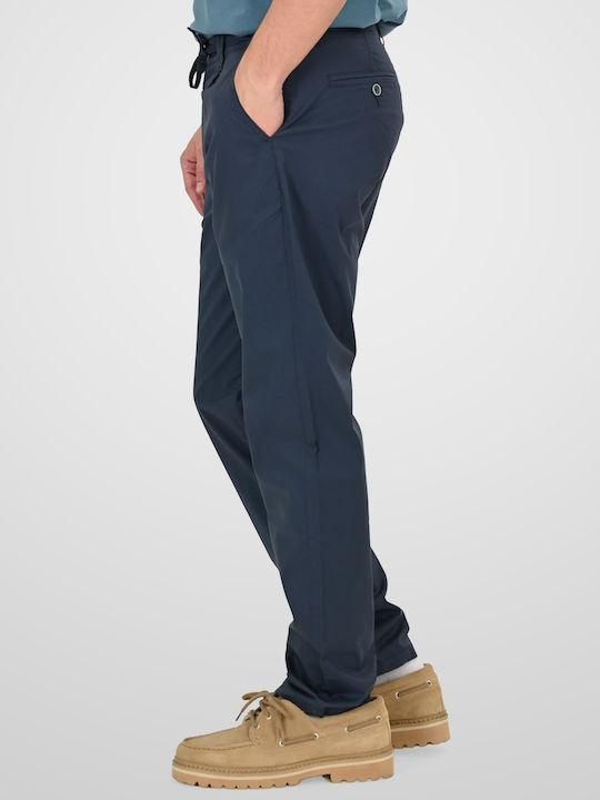 Pantaloni Chino Elastici Relaxed Fit Smoke Albastru