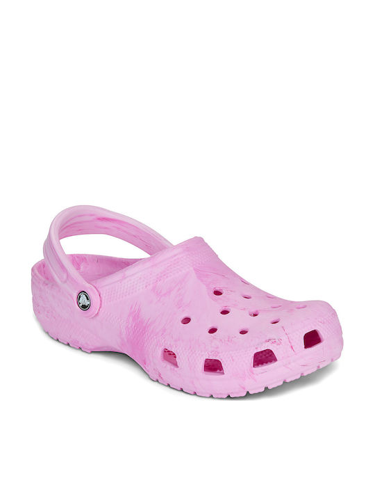 Crocs Marbled Clog Γυναικεία Σαμπό Ροζ Crocs Marbled Clog Γυναικεία Σαμπό Ροζ