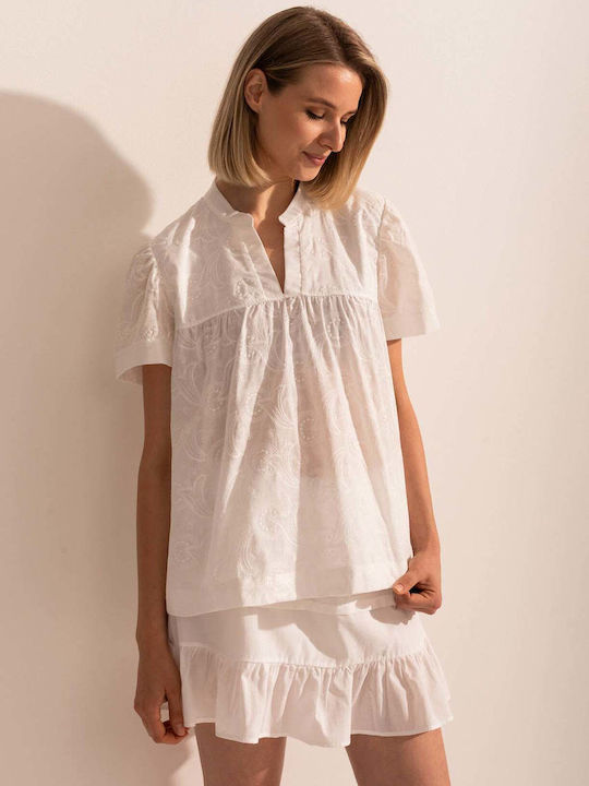Bluza Damă Bumbac Albă