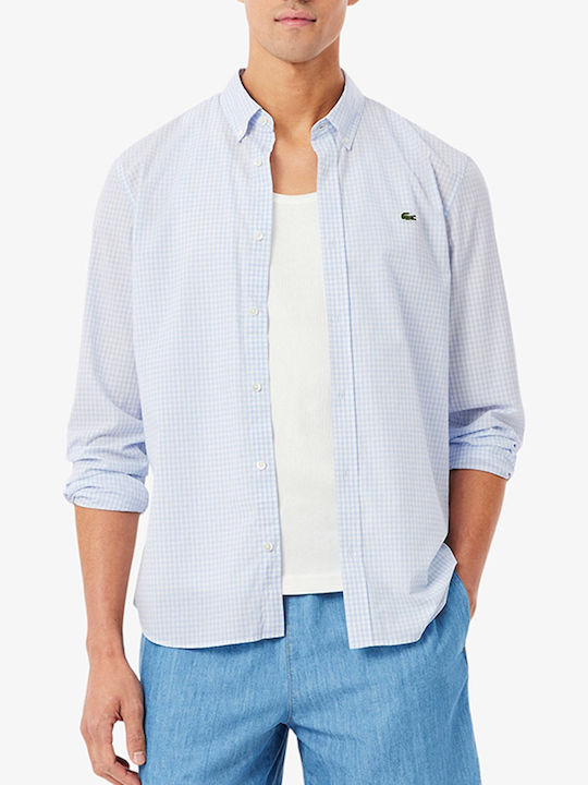 Lacoste Βαμβακερό Πουκάμισο Lightblue