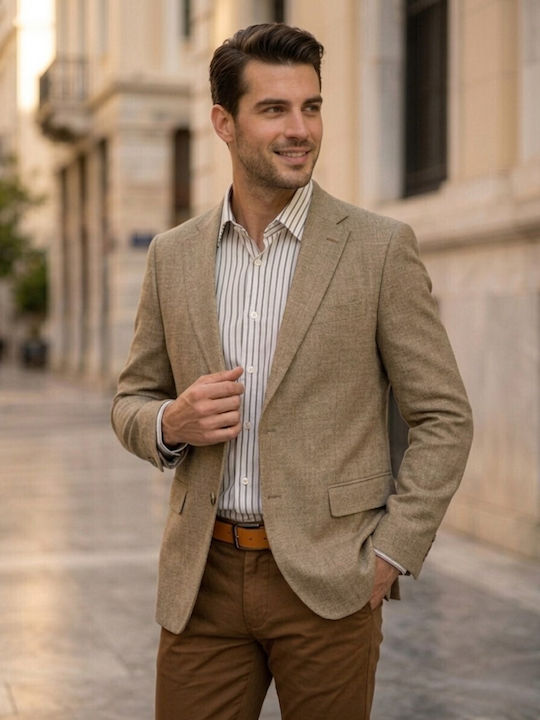 Summer Men’s Suit Jacket Beige-Taupe