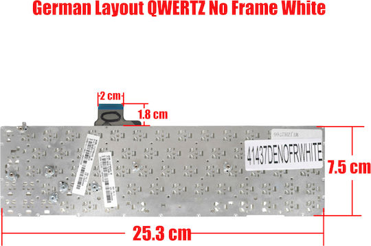 Deutsche Tastatur Für Laptop German Laptop Keyboard Asus Eeepc X101 X101-red013g V127562ak2 Gr Okna-3i2ge11 Okna-3i2ge00 Okna-3i2hu11 De No Frame White Κωδ.41437denofrwhite