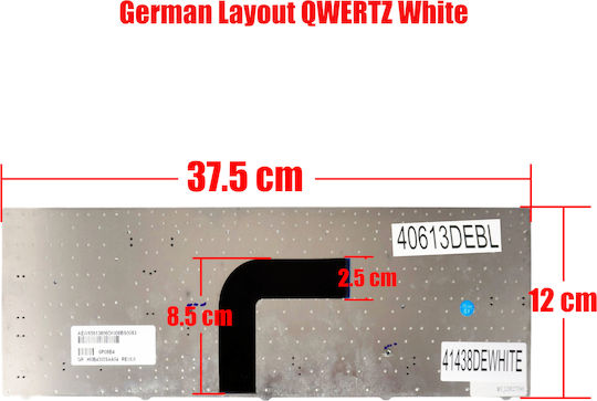 German Keyboard for Laptop LG R710 R710-s.ap27t AEW65613805OKI08B 6P08B4 HMB4305SAA36 DE White Code 41438dewhite