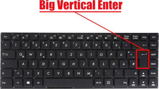 German Laptop Keyboard Asus Vivobook E403 E403s E403sa E403n E403na L403 L403na R416s R416n X400n L403s L403sa 0knl0-4122uk00 Nsk-uv6su 0kn0-se1gr32 De No Frame Black Code 40586denofr