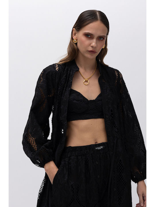 Damen Bluse Korsett Schwarz