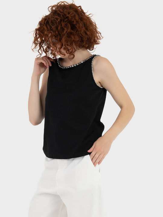 Women's Cotton Sleeveless Top Black