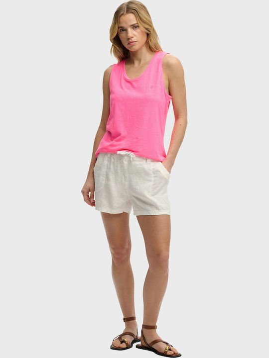 Scoop Neck Γυναικεία Μπλούζα Αμάνικη Fluo Pink