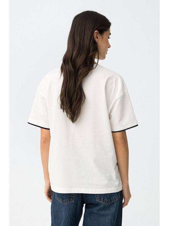 Women's Striped White T-shirt