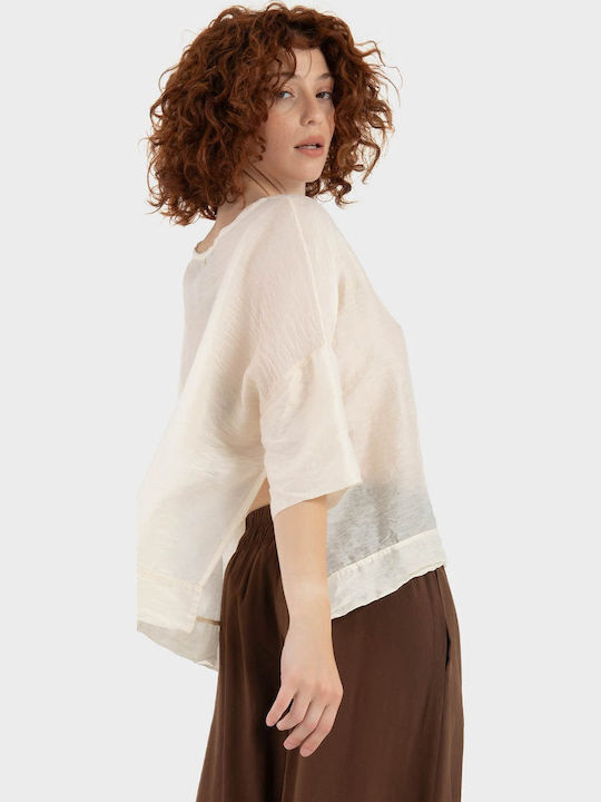 Damen Bluse Beige