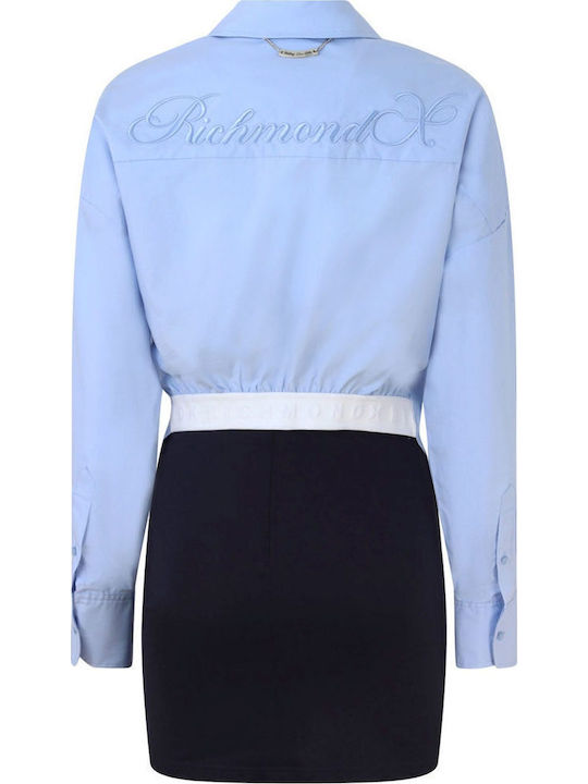 Mini Shirt Dress Blue-Sky