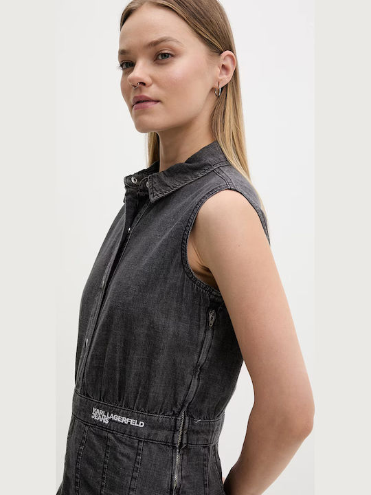 Summer Denim Black Dress