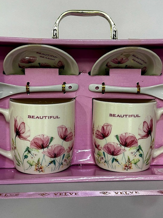 Velve Set Cesti Maro Ceramice Roz 300ml 2 Bucăți