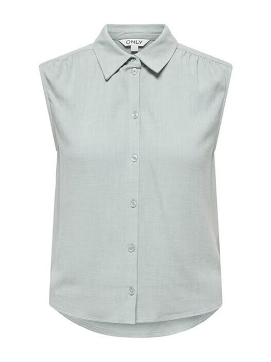 Sleeveless Women's Linen Shirt Abyss
