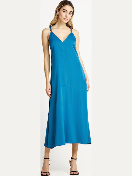 Summer Midi Evening Dress Blue FBL013-117-13 Ocean Depth