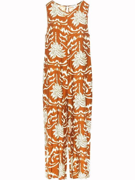 Women's Sleeveless One-piece Jumpsuit Orange