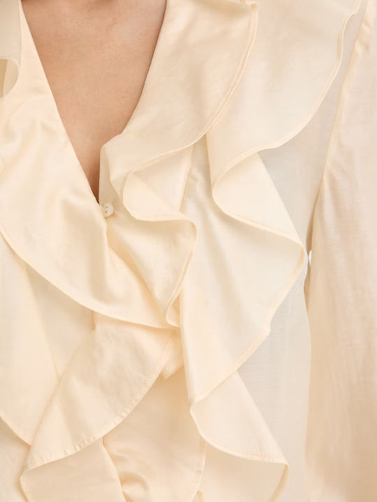 Long Sleeve Women's Shirt Cashew