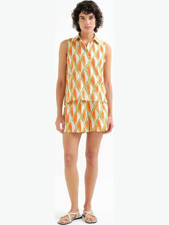 Sleeveless Women's Shirt Ecru