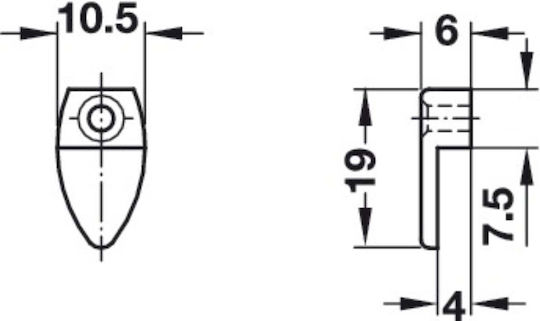Στήριγμα Ραφιού από Μέταλλο 6x16mm 4τμχ