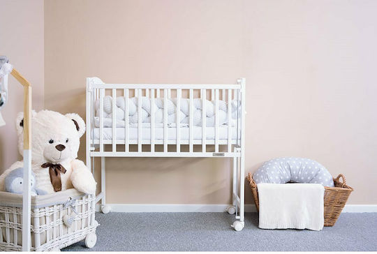 New Baby Polymorphic Baby Crib Mateo White with Wheels