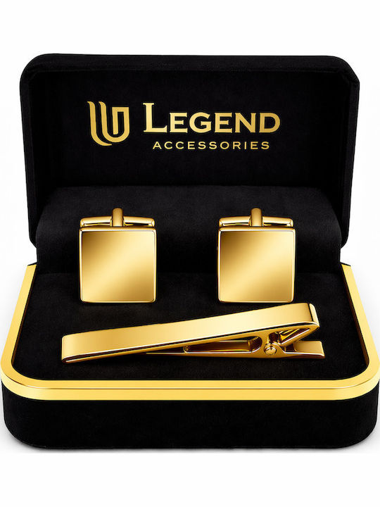 Legend Accessories Μανικετόκουμπα από Ατσάλι σε Χρυσό Χρώμα