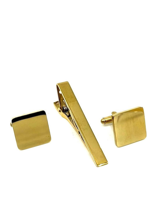 Legend Accessories Μανικετόκουμπα από Ατσάλι σε Χρυσό Χρώμα