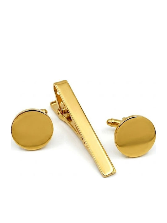 Legend Accessories Μανικετόκουμπα από Ατσάλι σε Χρυσό Χρώμα