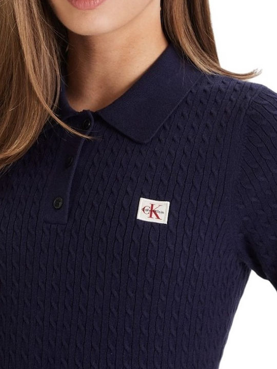 Summer Mini Knitted Dress Navy Blue