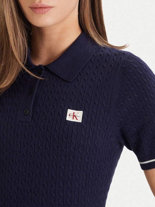 Summer Mini Knitted Dress Navy Blue