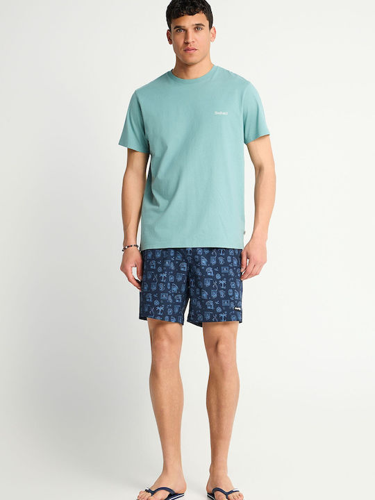 Men's Swimwear Shorts Navy Blue With Patterns