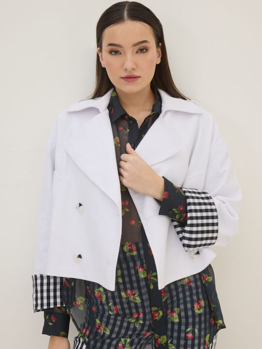 Innocent Kurzes Damen Blazer Weiß