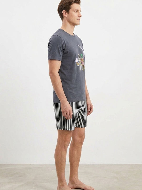 Koza Underwear Καλοκαιρινή Ανδρική Βερμούδα Πιτζάμας Γκρι Koza Underwear Καλοκαιρινή Ανδρική Βερμούδα Πιτζάμας Γκρι