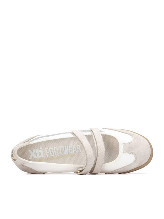 Women's Ballerina Shoes with Strap in White Colour