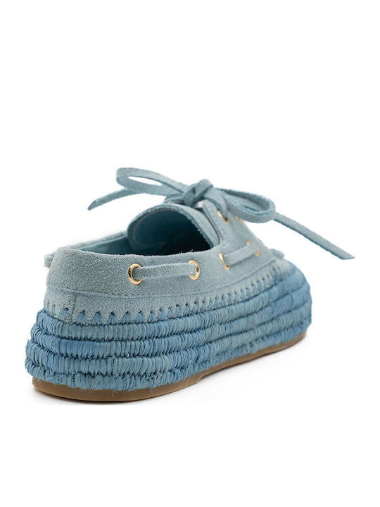 Δερμάτινα Γυναικεία Loafers σε Μπλε Χρώμα