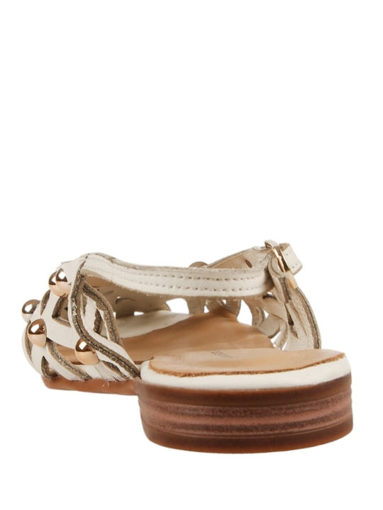 Damen Flache Sandalen Farbe Beige