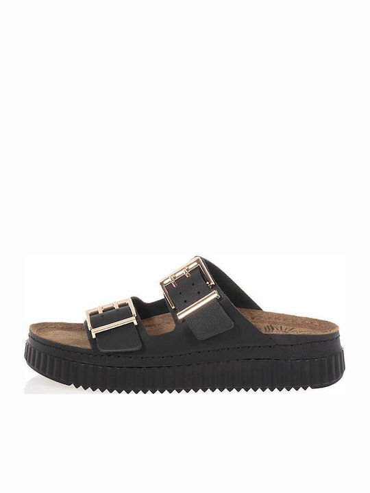 Sandale Casual Damă Flatforme Negre