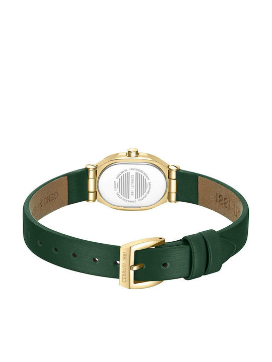 Cerruti Crystals Ceas Dama Baterie Cu Curea Textilă Verde