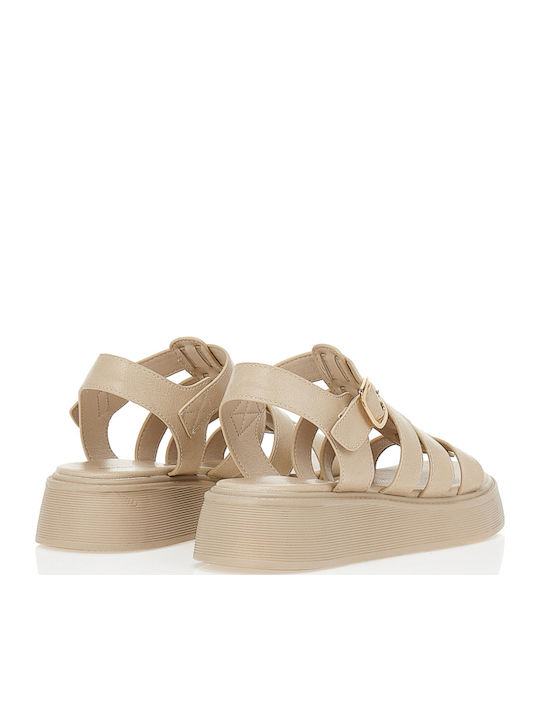 Sommer Damenplattformen Beige