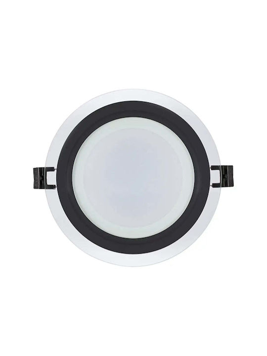 Ultralux Γυάλινο Χωνευτό Σποτ με Ενσωματωμένο LED και Φυσικό Λευκό Φως Μαύρο
