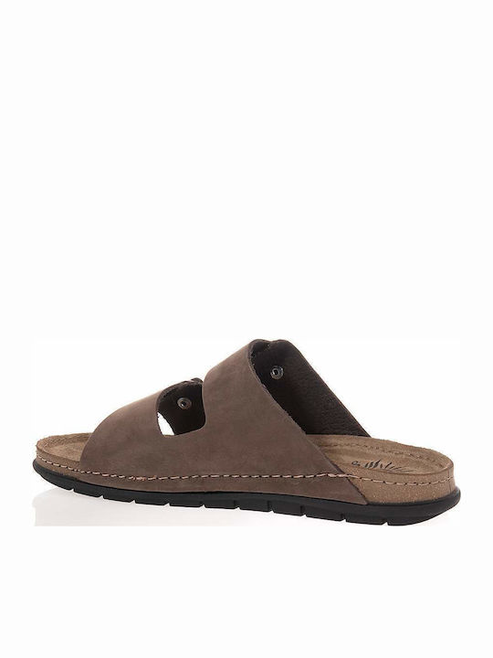 Fild Anatomic Leather Men's Sandals In Brown Colour