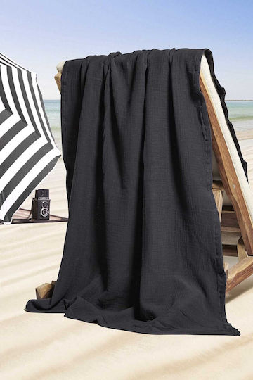 Aigaion Strandtuch Schwarz 200x120cm.