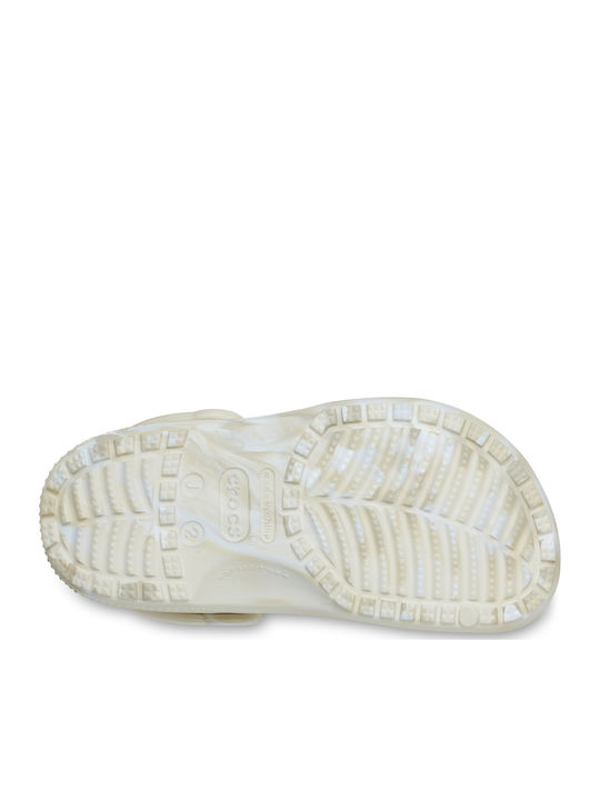 Classic Marbled Kids Anatomic Beach Clogs Beige