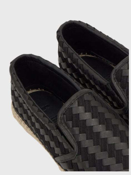 Leather Men's Espadrilles in Black Colour