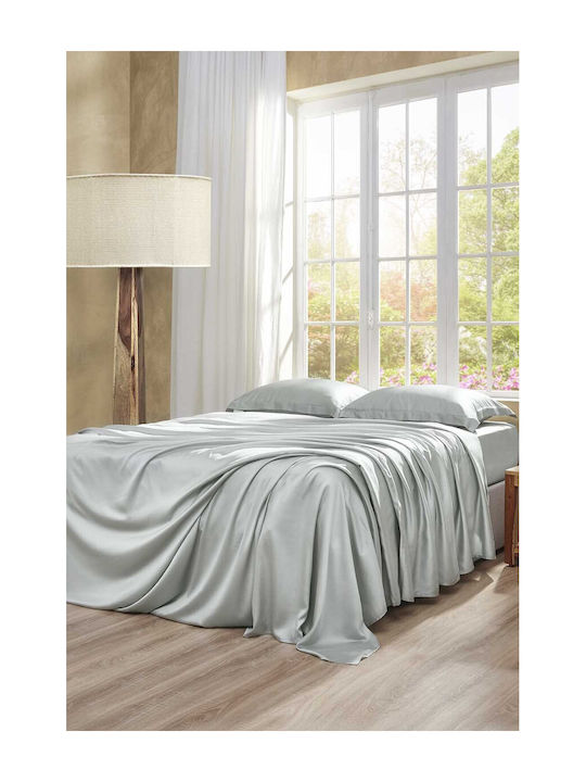 Charisma Bettwäsche-Set Überdoppel mit Gummiband 160x200+40cm. Silver 4Stück