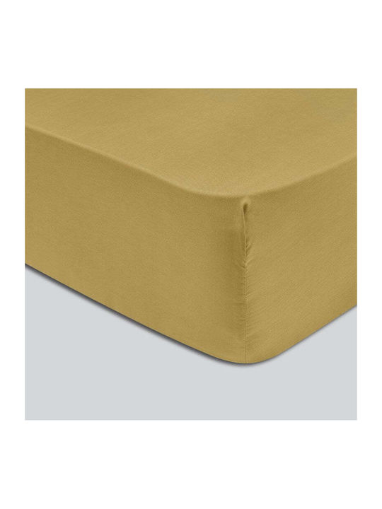 Cannon Classic Σεντόνι Υπέρδιπλο με Λάστιχο 160x200+30εκ. Golden Haze