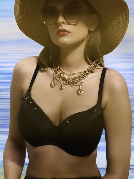 Bikini Σουτιέν με Ενίσχυση Μαύρο