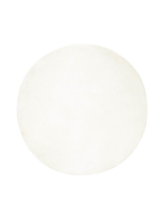 vidaXL Teppich Rund Synthetisch,Polyester/Cotton/Leather Beige