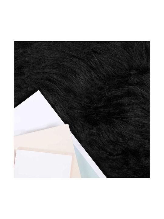 vidaXL Χαλί Ορθογώνιο Δερμάτινο Μαύρο 140x200cm