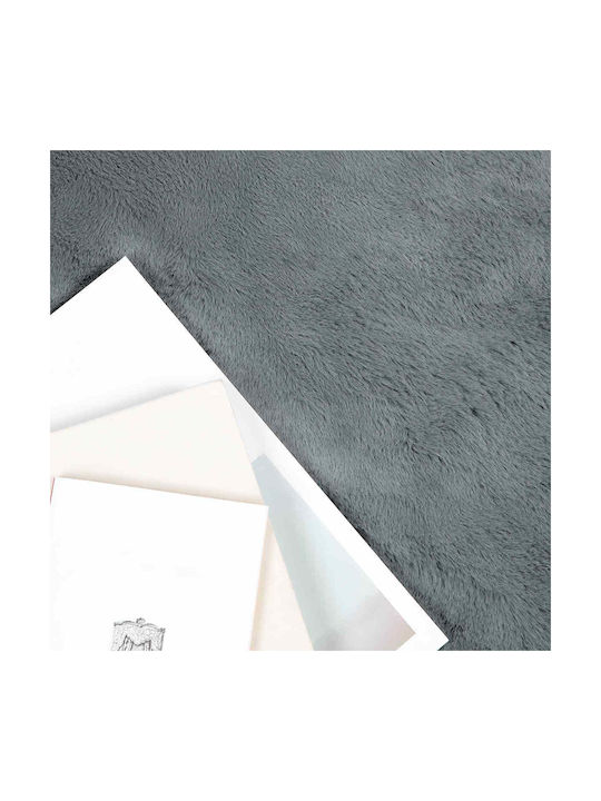vidaXL Teppich Rund Synthetisch,Polyester/Cotton/Leather Charcoal